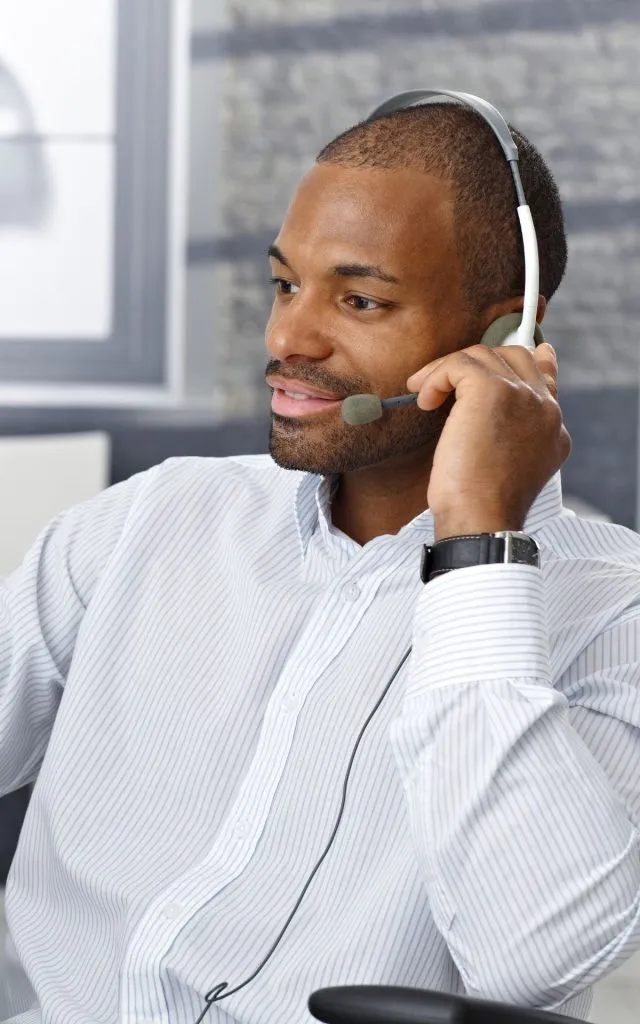 man providing cold calling services